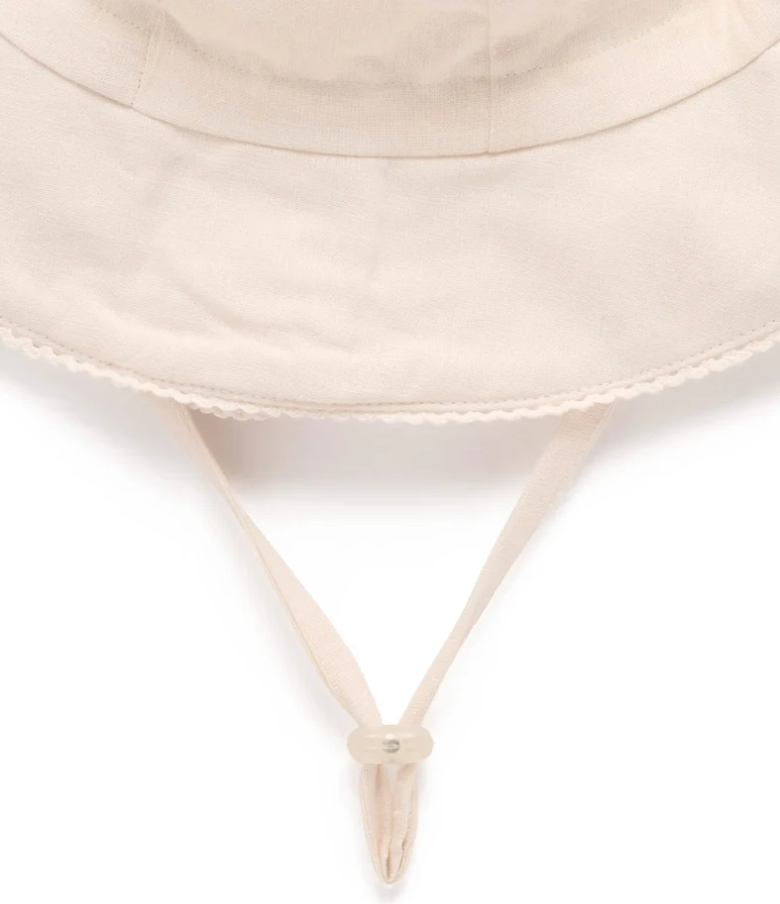 PUREBABY - WHITE LINEN BLEND SUNHAT