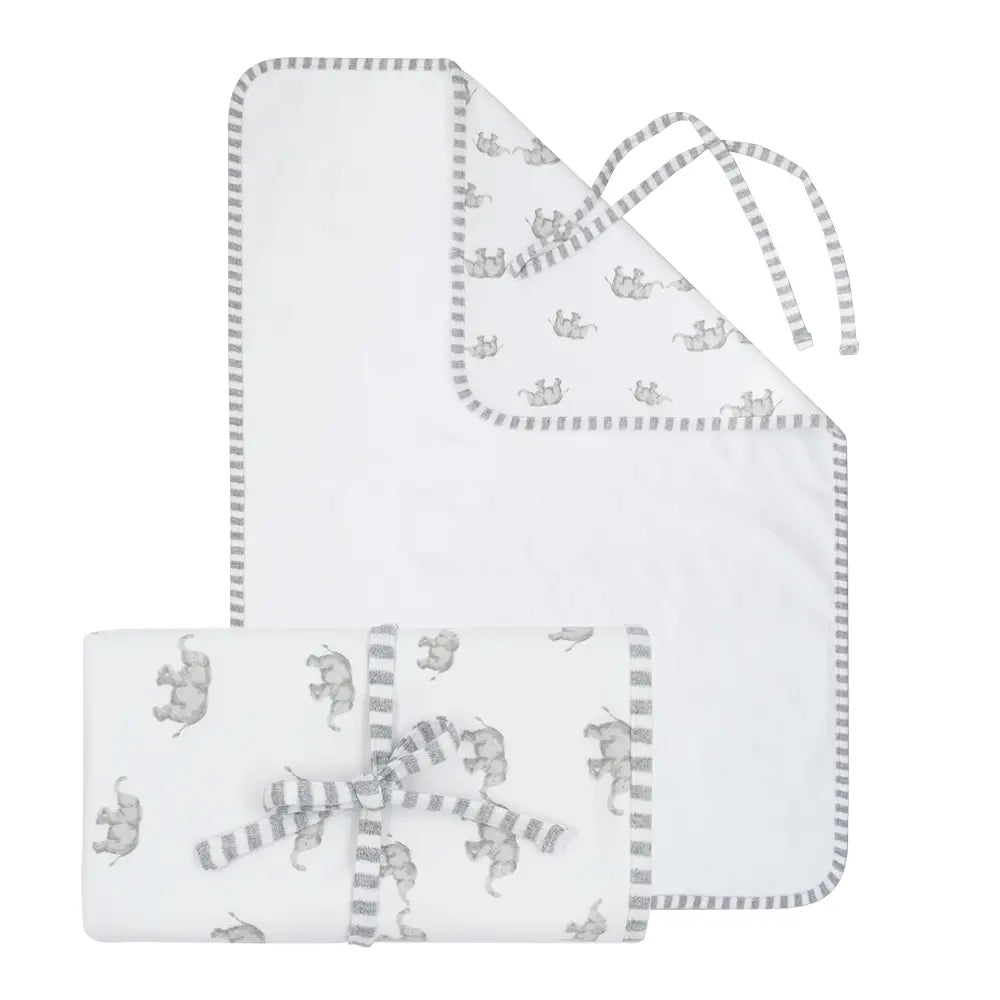 LIVING TEXTILES -TRAVEL CHANGE MAT - WATERCOLOUR ELEPHANT