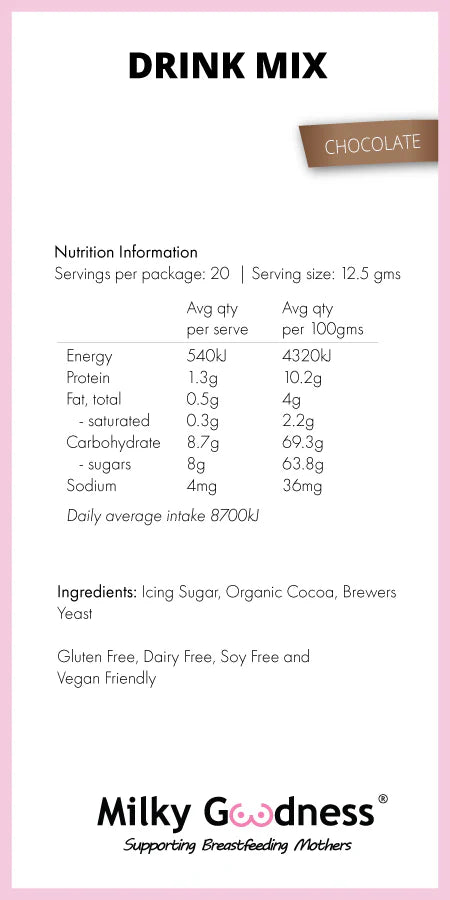 Lactation Hot Chocolate – Single Serve 20 Pack