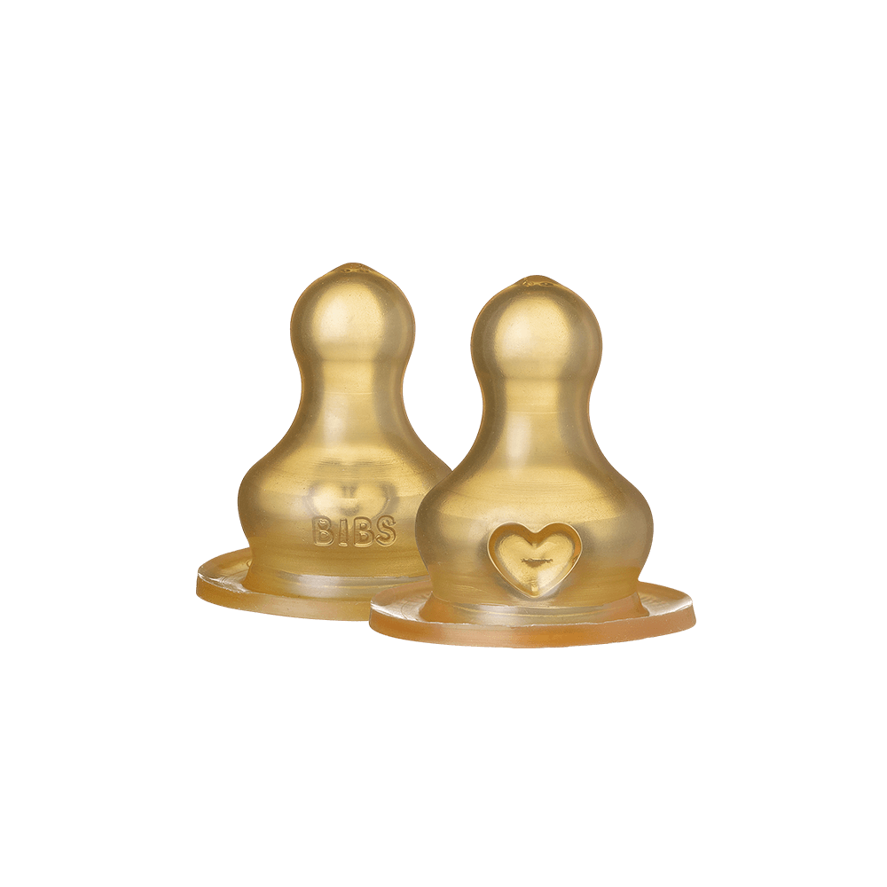 BIBS BOTTLE REPLACEMENT NIPPLE 2 PACK- LATEX