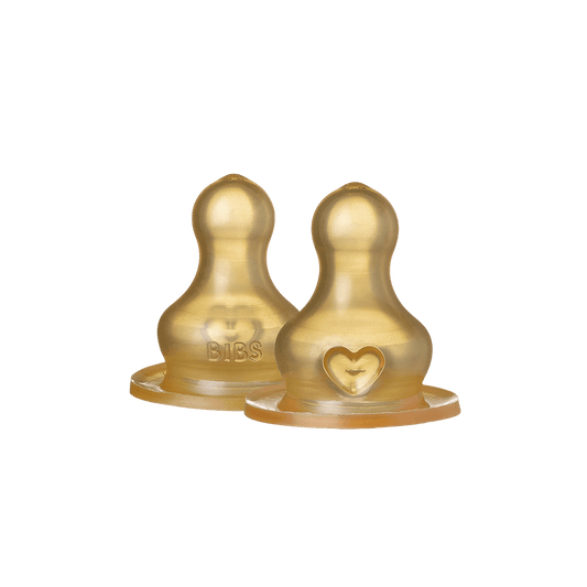 BIBS BOTTLE REPLACEMENT NIPPLE 2 PACK- LATEX