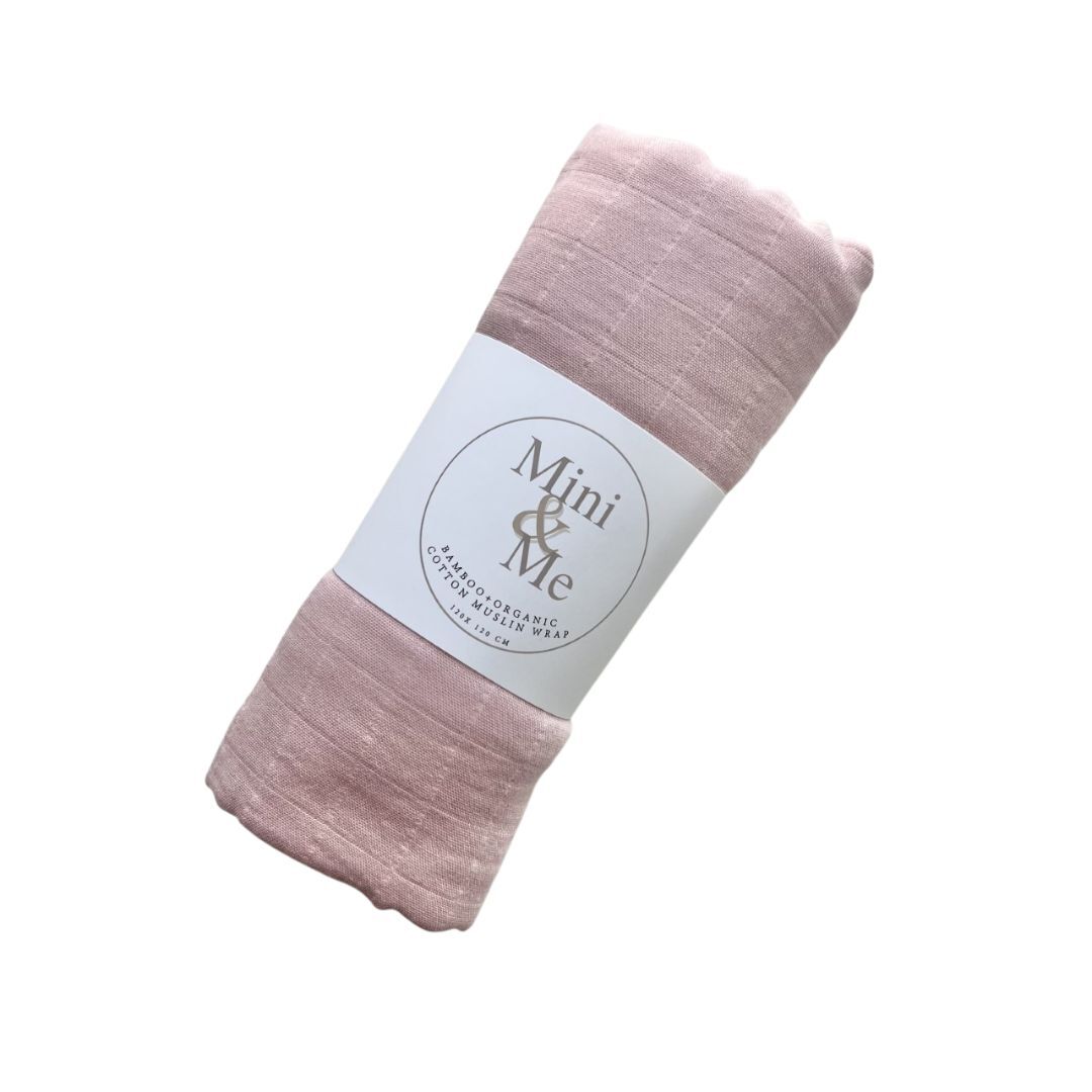 MINI & ME BAMBOO MUSLIN WRAP - BLUSH