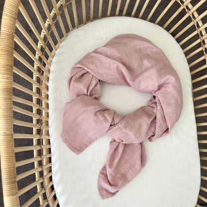 MINI & ME BAMBOO MUSLIN WRAP - BLUSH