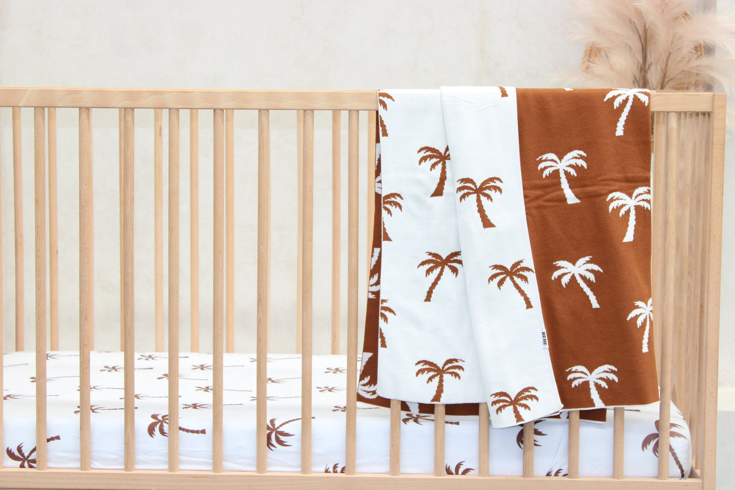 BEBE COVE - Sandy Palm Organic Cot Sheet