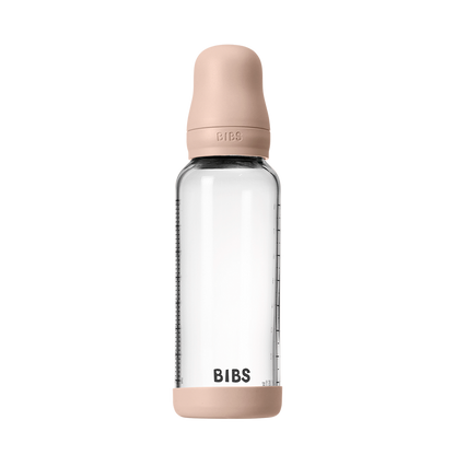 BIBS GLASS BOTTLE SET 240ML- BLUSH