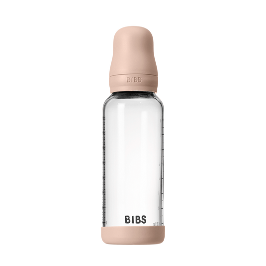BIBS GLASS BOTTLE SET 240ML- BLUSH