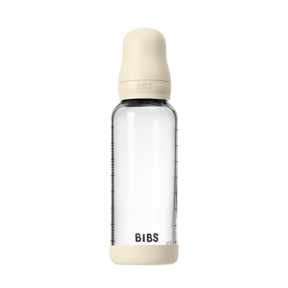 BIBS GLASS BOTTLE SET 240ML- IVORY