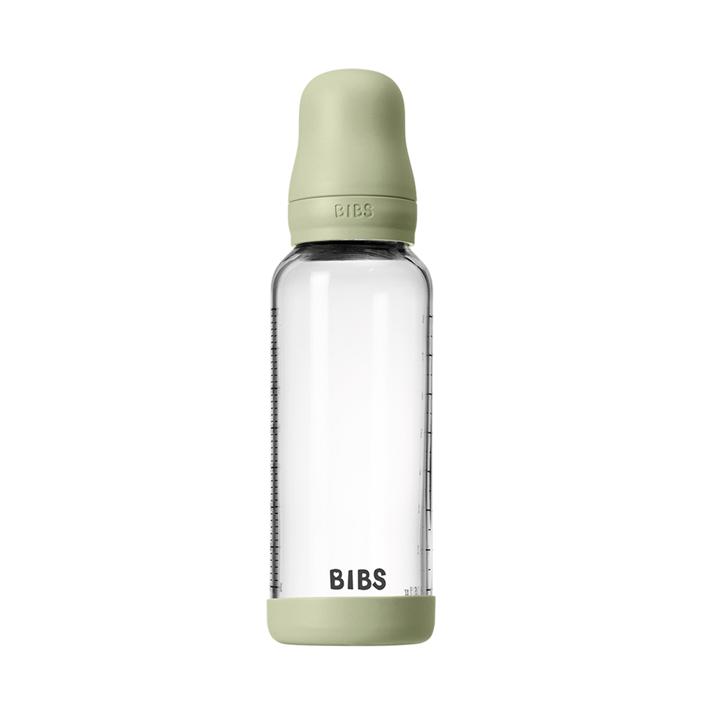 BIBS GLASS BOTTLE SET 240ML- SAGE