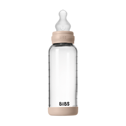 BIBS GLASS BOTTLE SET 240ML- BLUSH