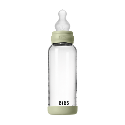 BIBS GLASS BOTTLE SET 240ML- SAGE