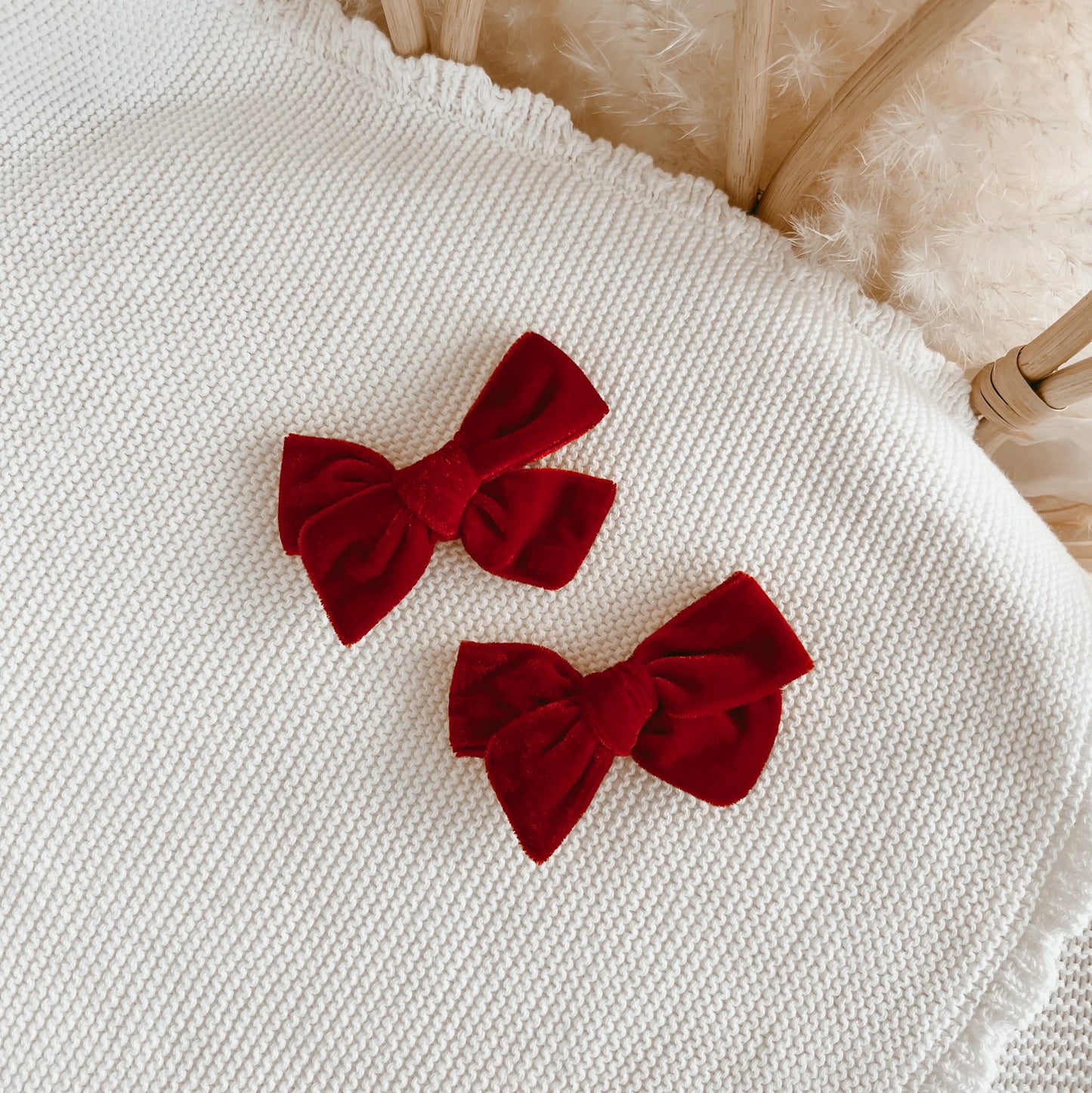 Blossom & Pear Red Velvet Bow