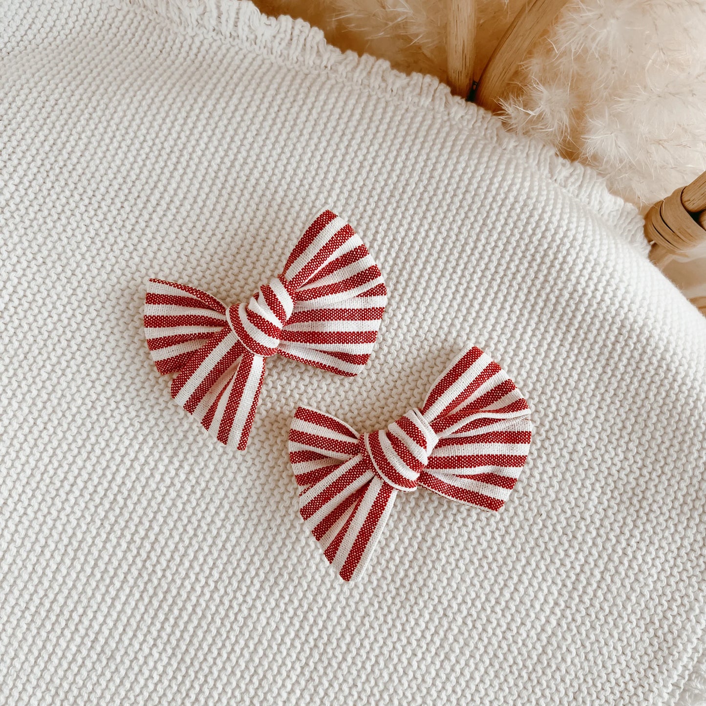 Blossom & Pear Candy Stripe Bow