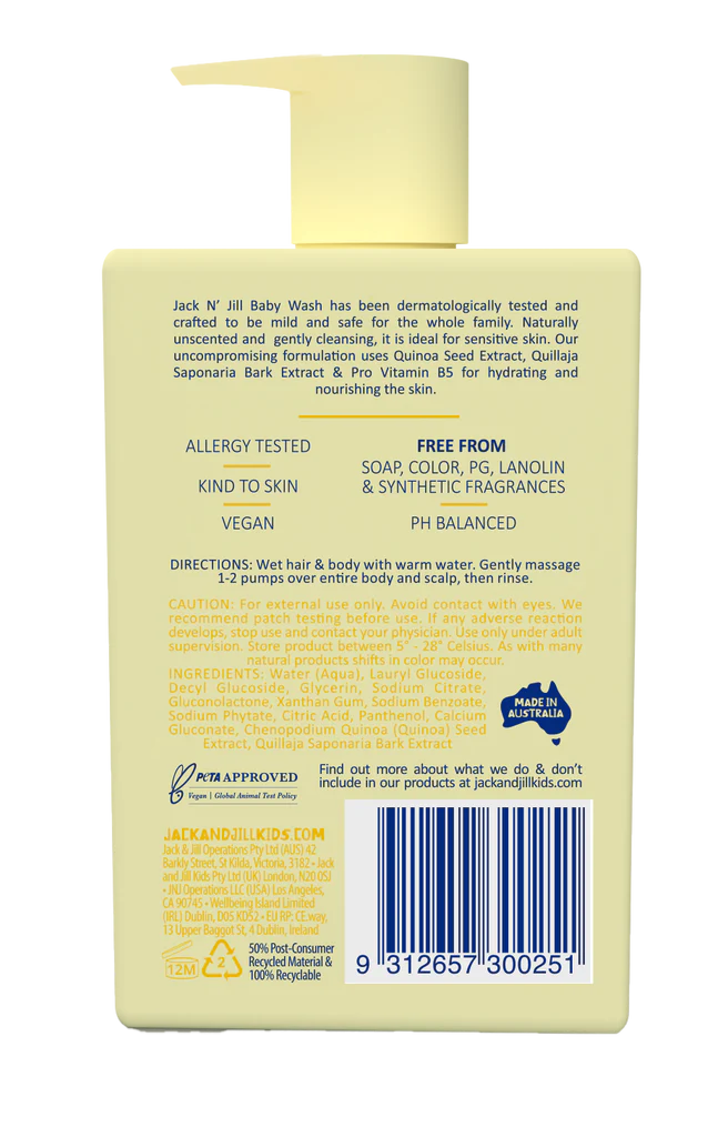 JACK N' JILL BABY WASH - NATURAL 300ML