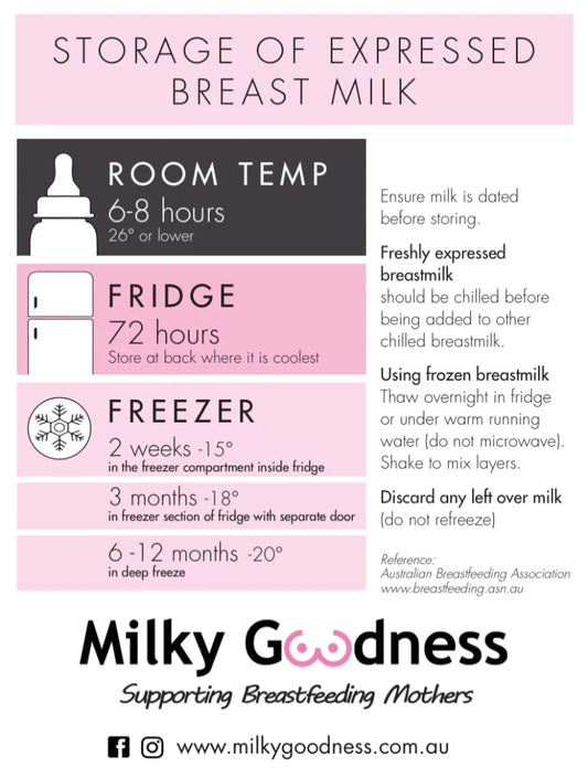 BREAST MILK STORAGE INFORMATION MAGNET