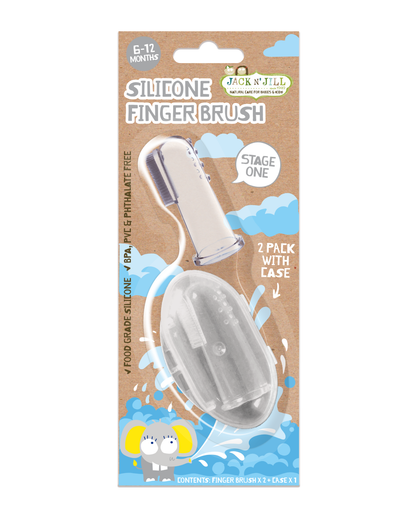 JACK 'N' JILL STAGE 1 SILICONE FINGER BRUSH 2 PCK