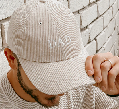 'DAD' CORDUROY CURVE BRIM CAP