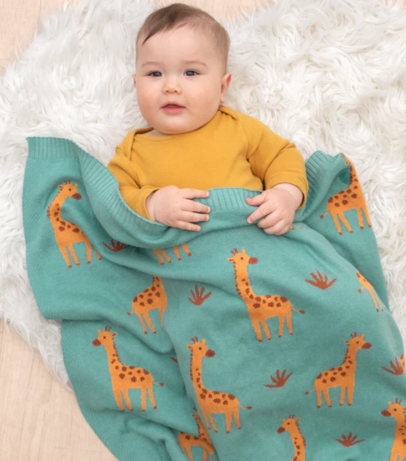 LIVING TEXTILES - WHIMSICAL GIRAFFE BLANKET