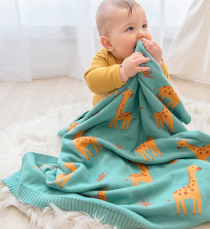 LIVING TEXTILES - WHIMSICAL GIRAFFE BLANKET