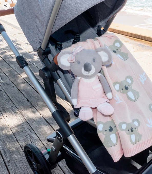 LIVING TEXTILES - WHIMSICAL KOALA/BLUSH BLANKET