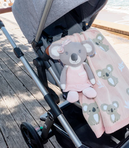 LIVING TEXTILES - WHIMSICAL KOALA/BLUSH BLANKET