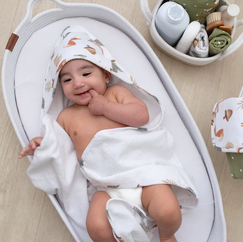 LIVING TEXTILES - 5 PIECE BABY BATH GIFT SET- FOREST RETREAT