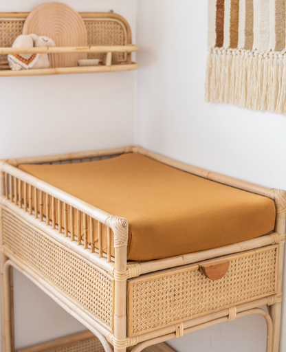 KIIN - ORGANIC CHANGE PAD/BASSINET SHEET- CARAMEL