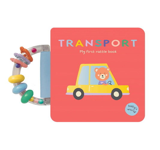 Baby's World - Rattle Handle Board Book - Vehicles