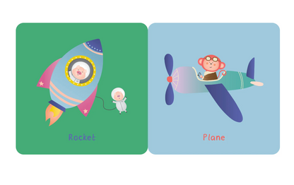 Baby's World - Rattle Handle Board Book - Vehicles