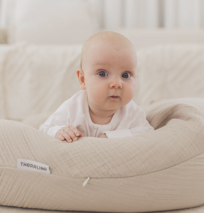 THERALINE MUSLIN MATERNITY & NURSING PILLOW - SAND BEIGE