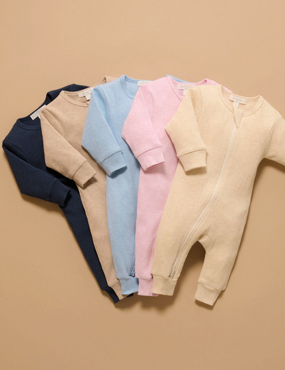 PUREBABY - RIBBED ZIP GROWSUIT