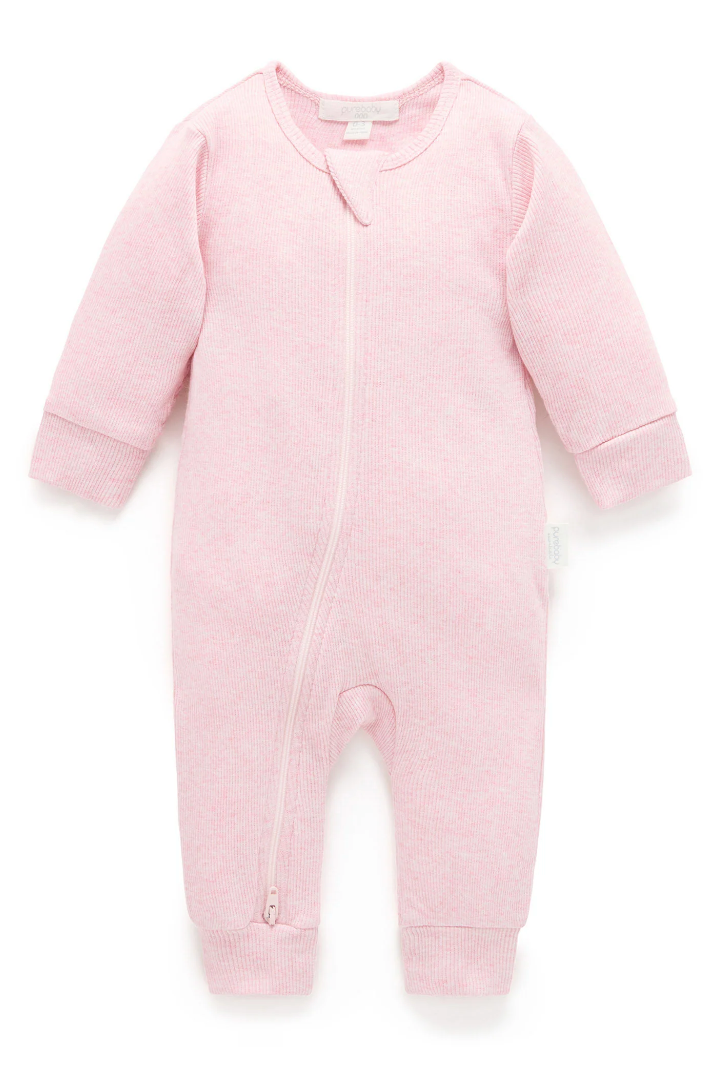 PUREBABY - RIBBED ZIP GROWSUIT