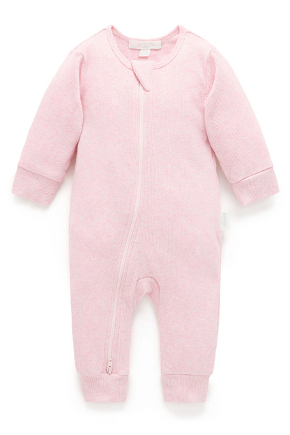 PUREBABY - RIBBED ZIP GROWSUIT