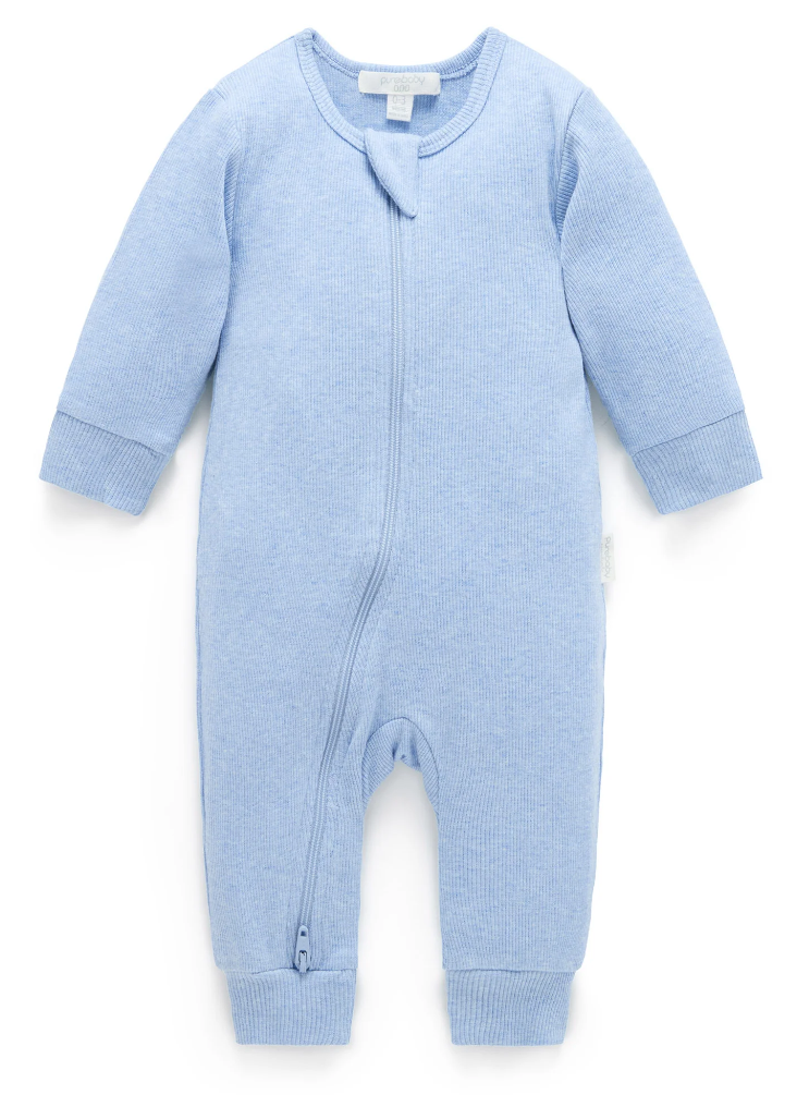 PUREBABY - RIBBED ZIP GROWSUIT