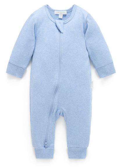 PUREBABY - RIBBED ZIP GROWSUIT