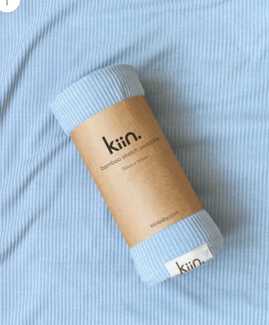 KIIN - BAMBOO STRETCH SWADDLE - PASTEL SKY