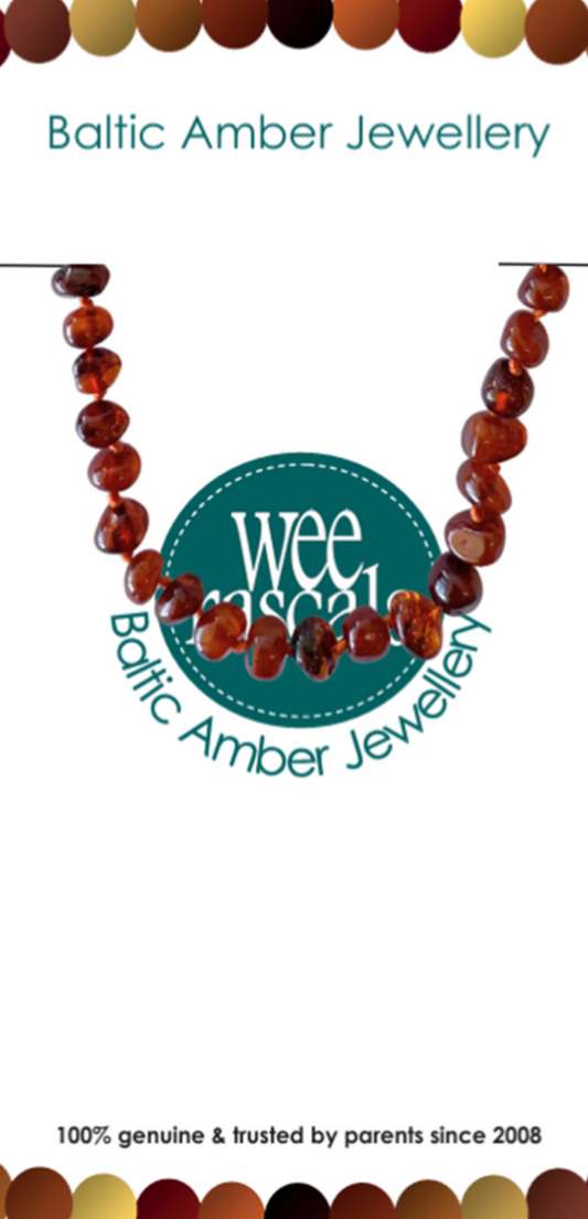 WEE RASCALS AMBER BEADS - ANKLET COGNAC