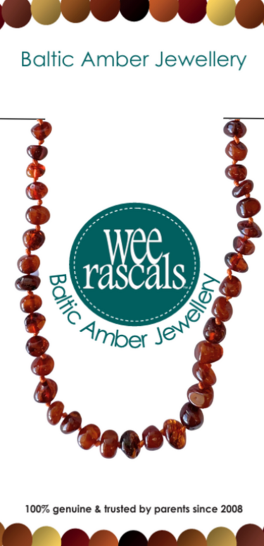 WEE RASCALS AMBER BEADS NECKLACE - COGNAC