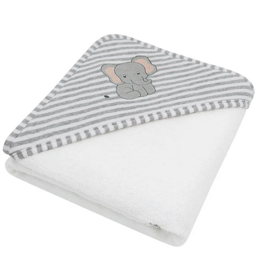 LIVING TEXTILES BABY HOODED TOWEL - ELEPHANT