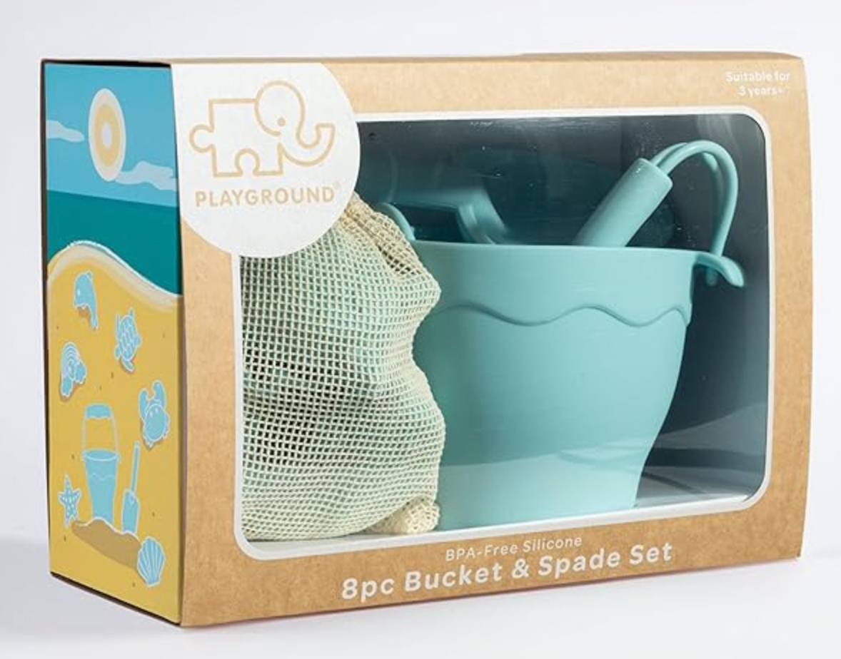 8pc SILICONE BUCKET & SPACE SET LIGHT BLUE
