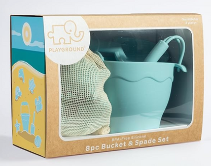 8pc SILICONE BUCKET & SPACE SET LIGHT BLUE