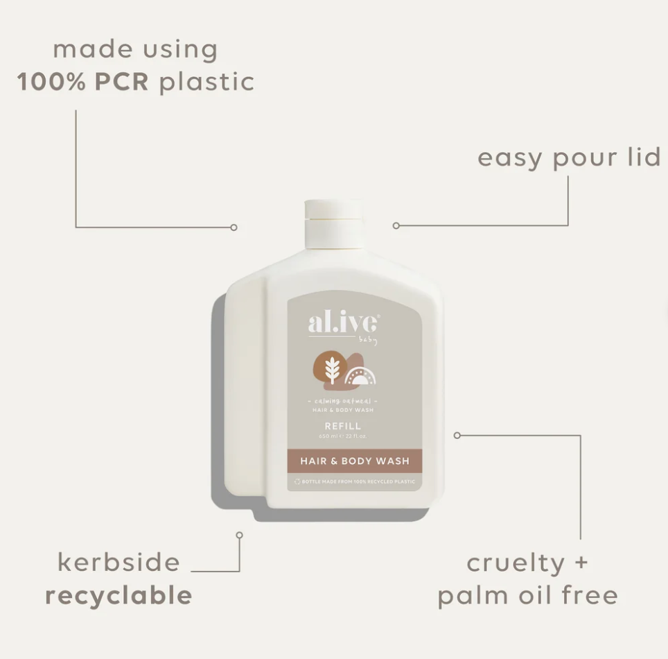 AL.IVE | BABY BODY WASH REFILL | OATMEAL 650ML