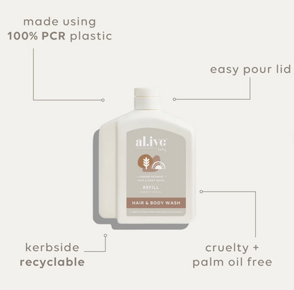 AL.IVE | BABY BODY WASH REFILL | OATMEAL 650ML