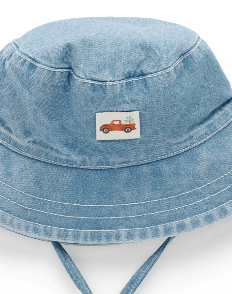 PUREBABY - BLUE DENIM BUCKET HAT