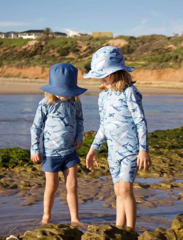 PUREBABY - BLUE WHALE POD LONG SLEEVE RASHIE SET