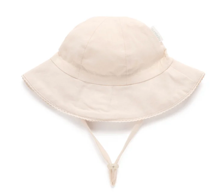 PUREBABY - WHITE LINEN BLEND SUNHAT