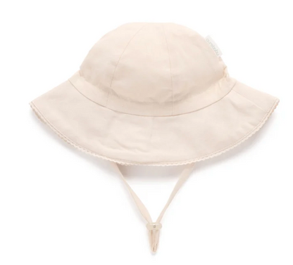 PUREBABY - WHITE LINEN BLEND SUNHAT