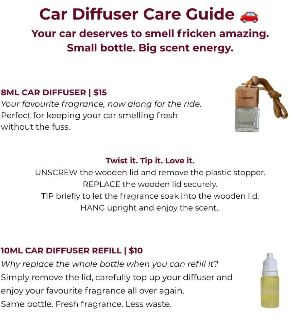 A LITTLE TAME car diffuser- multiple scents