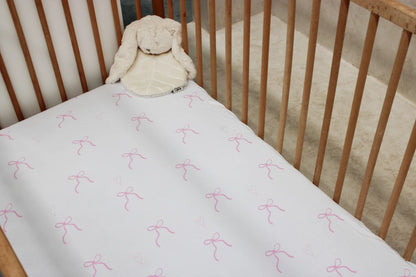 BEBE COVE - Ivy Bow Organic Cot Sheet