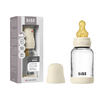 BIBS GLASS BOTTLE SET 120ML- SAGE