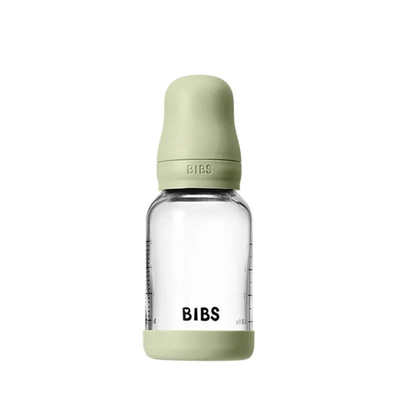 BIBS GLASS BOTTLE SET 120ML- SAGE